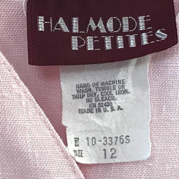 Halmode Petites Vintage Suit Embroidered Jacket Elastic Waist Skirt Pink Size 12 - Picture 3 of 11